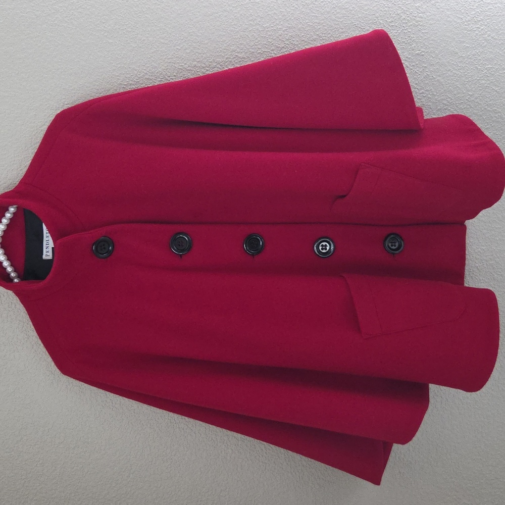 Vintage Pendleton Virgin Wool Red Cape